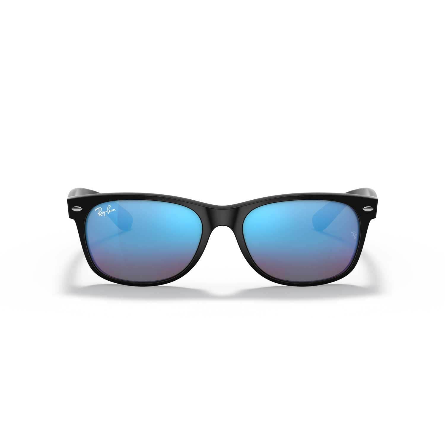 Ray-Ban New Wayfarer Classic Sunglasses - Matte Black Frame - Blue Lenses - BeachToBlvd