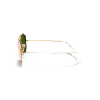 Ray-Ban Aviator Polarized Sunglasses - Matte Gold Frame - Pink Lenses - BeachToBlvd