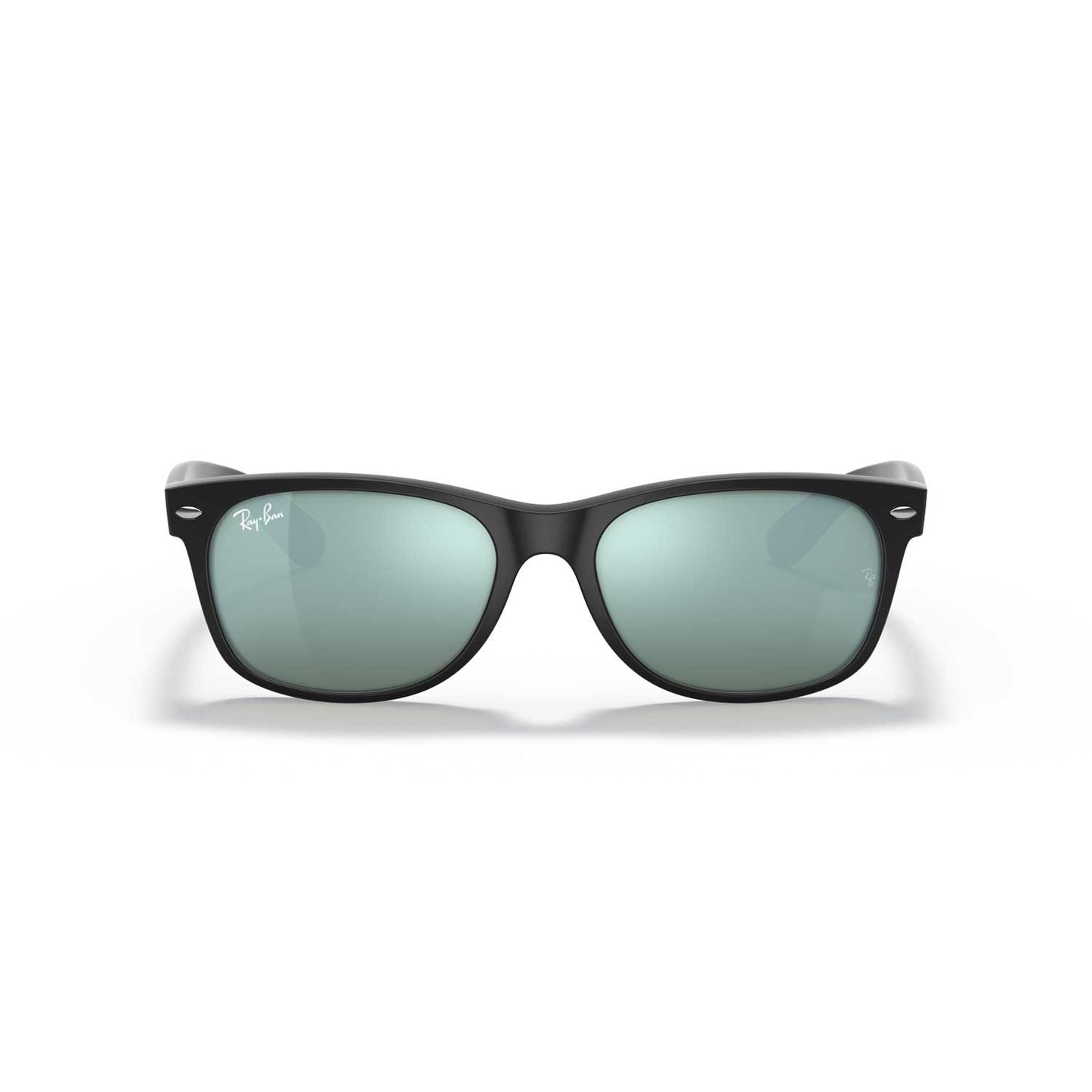 Ray-Ban New Wayfarer Classic Sunglasses - Matte Black Frame - Light Green Lenses