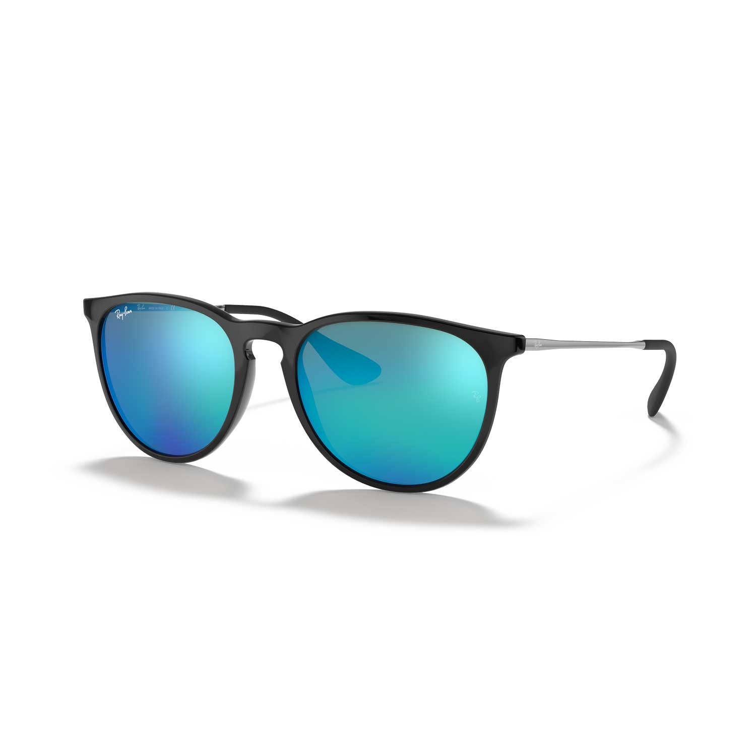 Ray-Ban Erika Color Mix Sunglasses - Polished Black Frame - Blue Lenses - BeachToBlvd