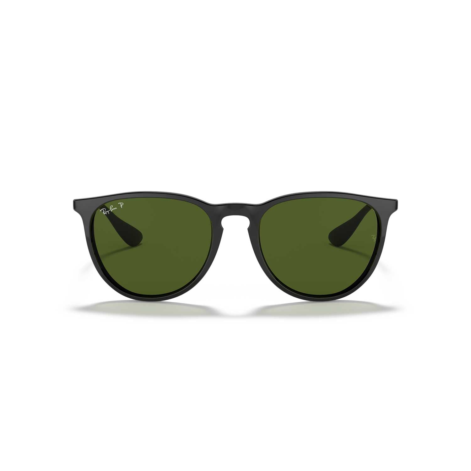 Ray-Ban Erika Classic Polarized Sunglasses - Polished Black Frame - Green Lenses - BeachToBlvd