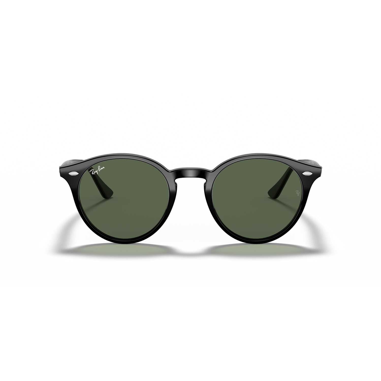 Ray-Ban RB2180 Round  Sunglasses - Black Frame - Green Lenses - BeachToBlvd