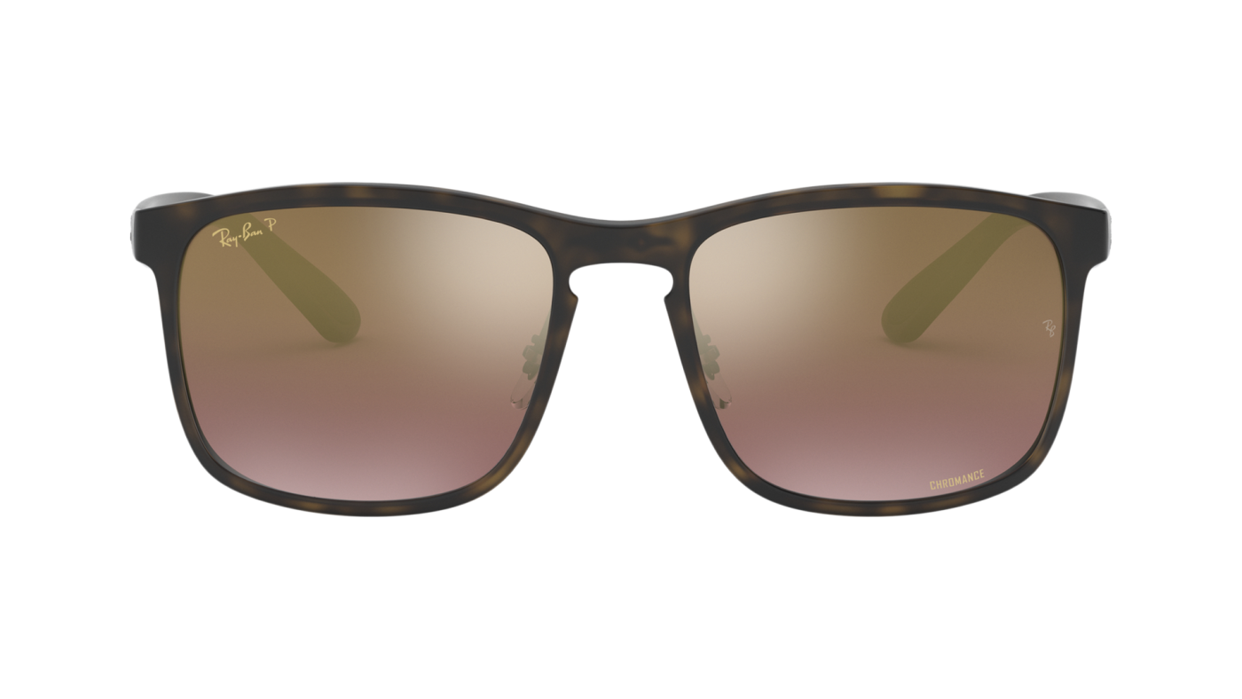Ray-Ban RB4264 Chromance Polarized Sunglasses - Matte Havana Frame - Violet Lenses