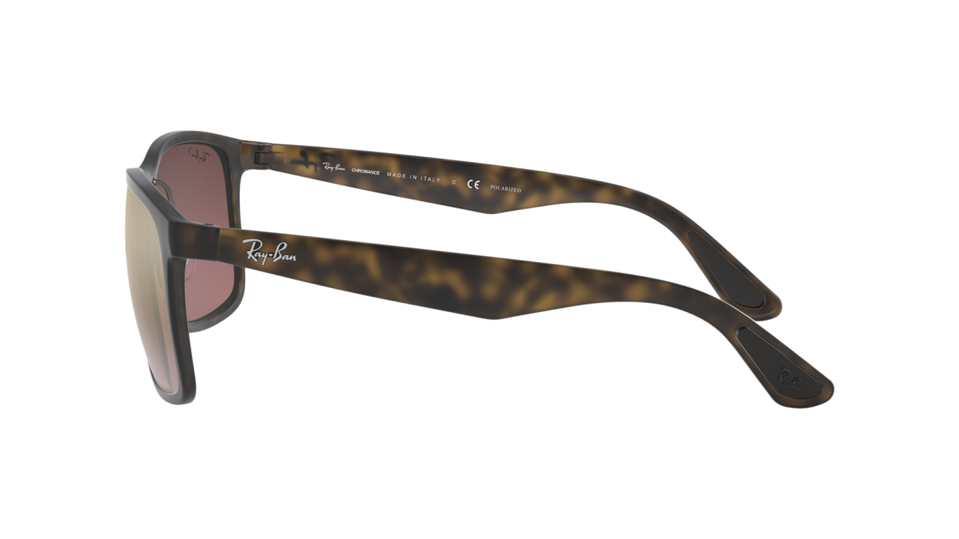 Ray-Ban RB4264 Chromance Polarized Sunglasses - Matte Havana Frame - Violet Lenses
