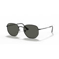 Ray-Ban Hexagonal Flat Lenses Polarized Sunglasses - Black Frame - Green Lenses - BeachToBlvd