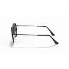 Ray-Ban Hexagonal Flat Lenses Polarized Sunglasses - Black Frame - Green Lenses - BeachToBlvd