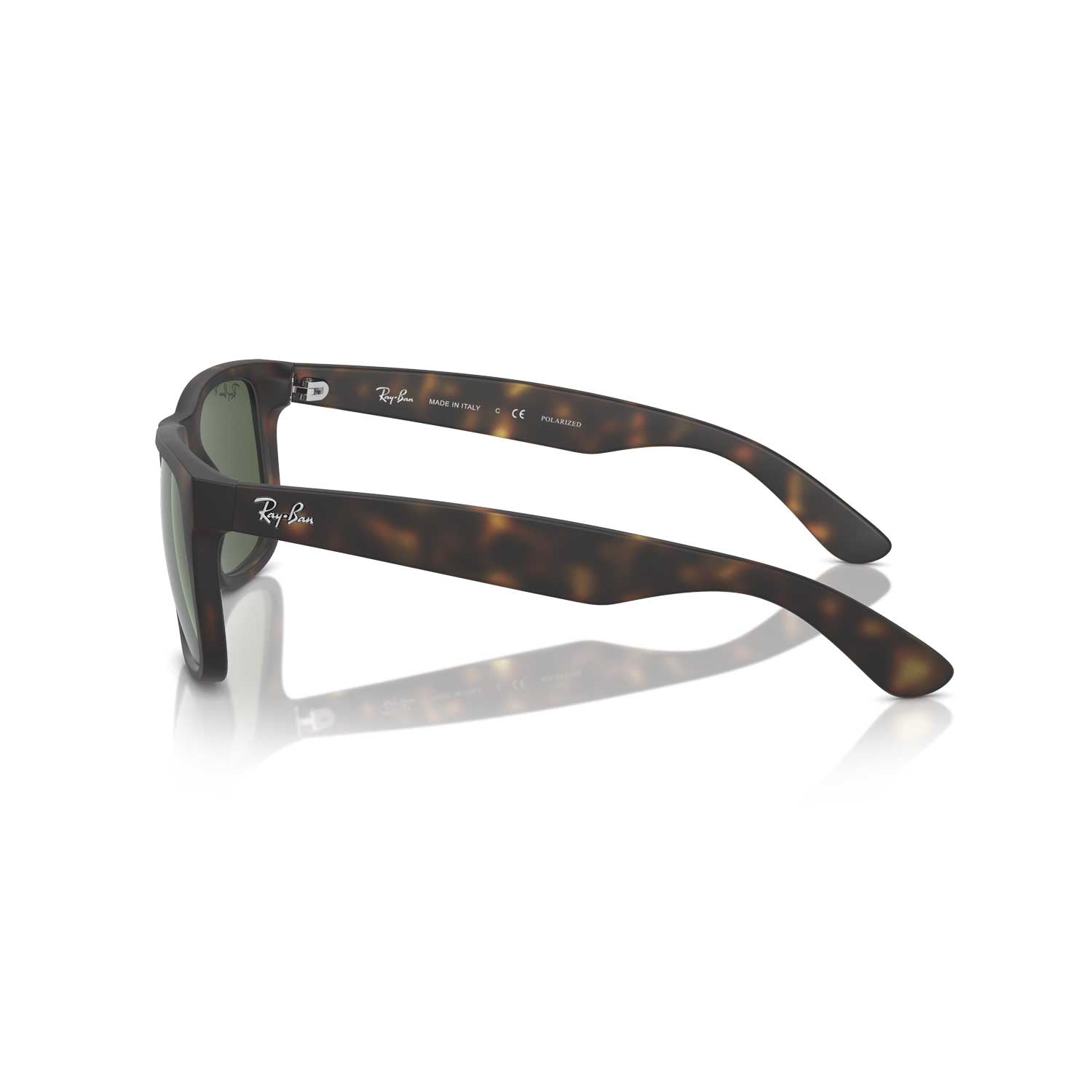 Ray-Ban RB4165 Justin Classic Polarized Sunglasses - Havana Frame - Green Lens - BeachToBlvd
