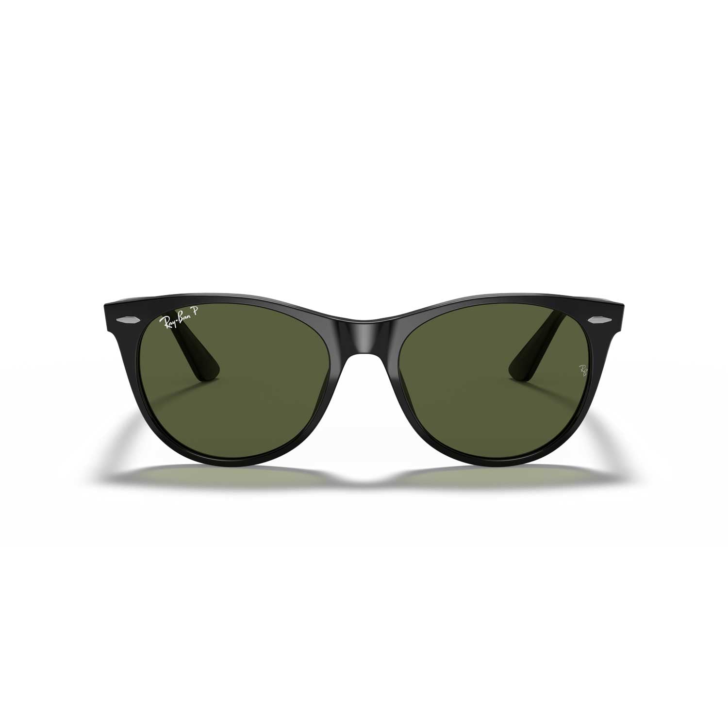 Ray-Ban Wayfarer II Classic Polarized Sunglasses - Black Frame \ Green Lenses - BeachToBlvd