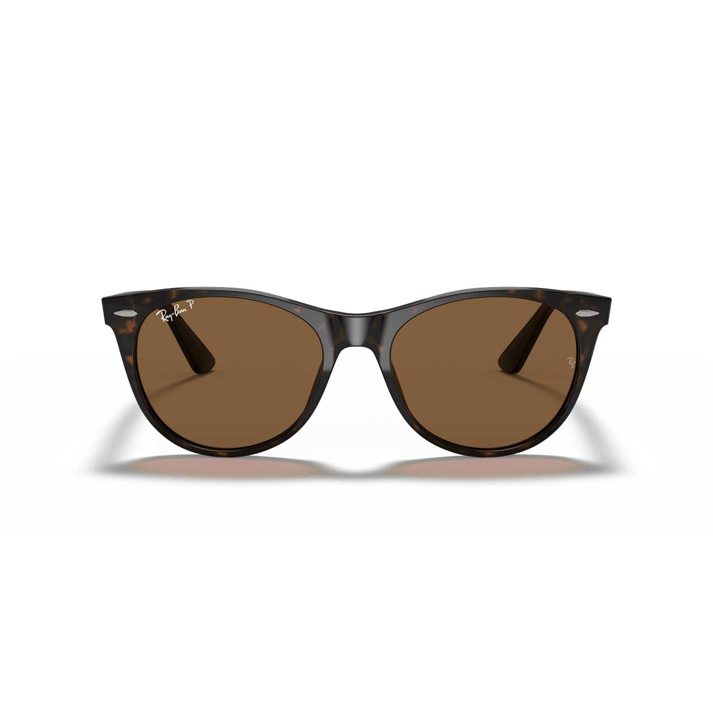 Ray-Ban Wayfarer II Polarized Sunglasses - Polished Havana Tortoise 55 mm Frame - Brown Lenses