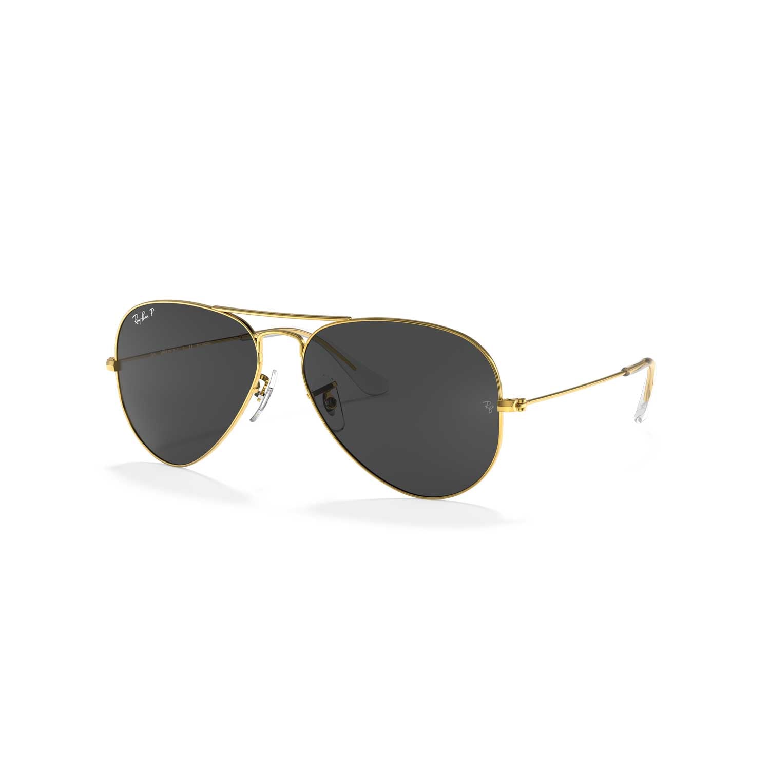 Ray-Ban Aviator Polarized Sunglasses - Legend Gold Frame - Black Lenses - BeachToBlvd
