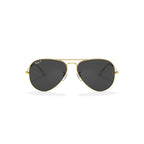 Ray-Ban Aviator Polarized Sunglasses - Legend Gold Frame - Black Lenses - BeachToBlvd