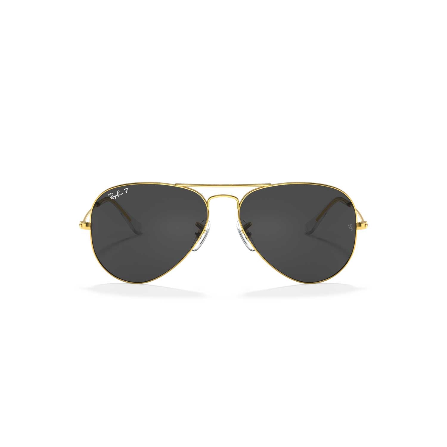 Ray-Ban Aviator Polarized Sunglasses - Legend Gold Frame - Black Lenses - BeachToBlvd