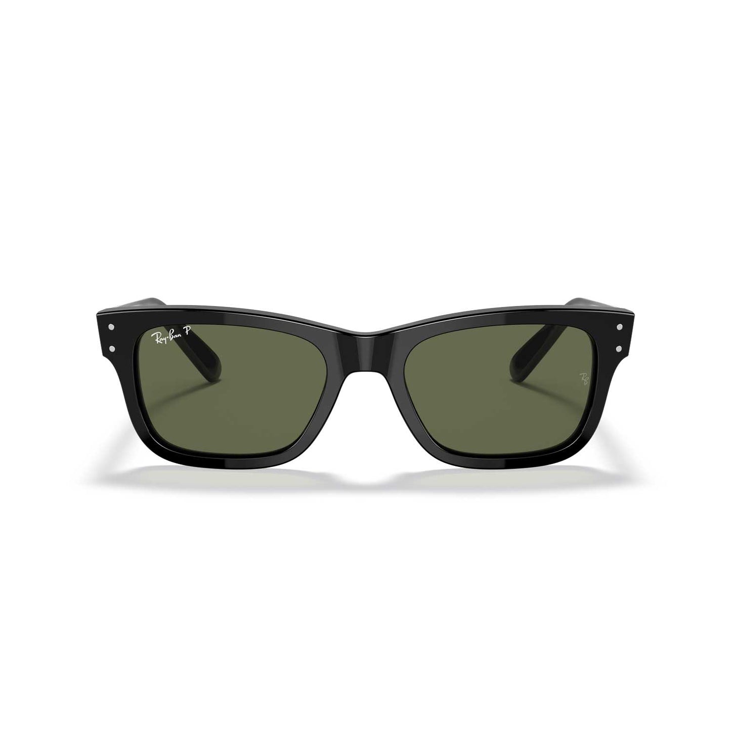 Ray-Ban Burbank Polarized 55 mm Sunglasses - Black Frame - Green Lenses
