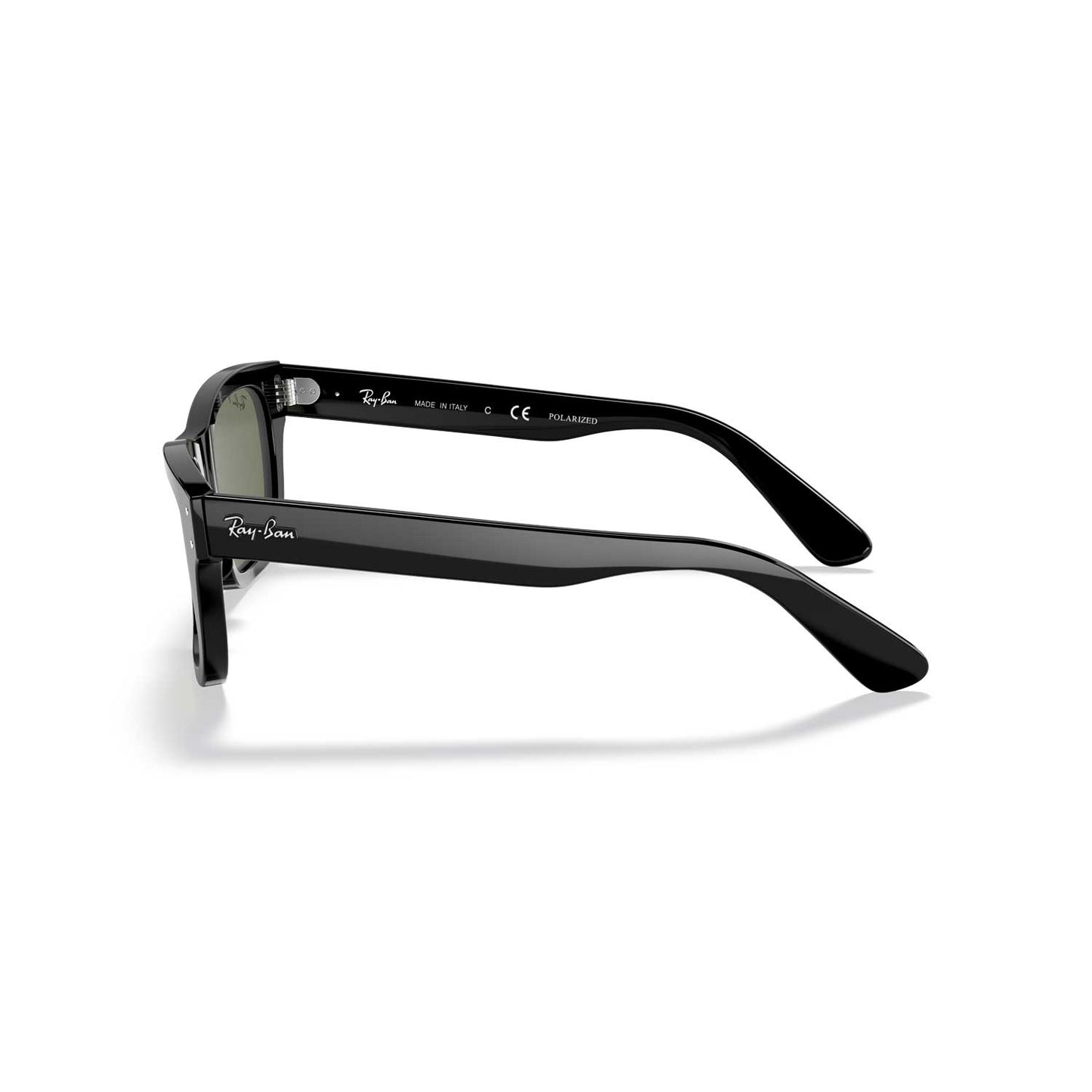 Ray-Ban Burbank Polarized 55 mm Sunglasses - Black Frame - Green Lenses