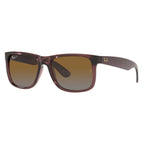 Ray-Ban Justin Classic Sunglasses - Polished Transparent Dark Brown Frame - Brown Lenses - BeachToBlvd
