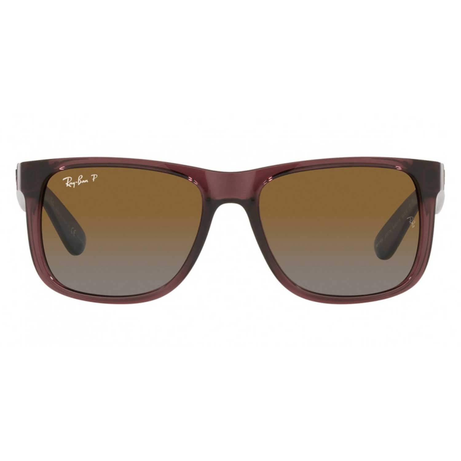 Ray-Ban Justin Classic Sunglasses - Polished Transparent Dark Brown Frame - Brown Lenses - BeachToBlvd