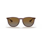 Ray-Ban Erika Classic Polarized Sunglasses - Polished Transparent Dark Brown Frame - Brown Lenses - BeachToBlvd