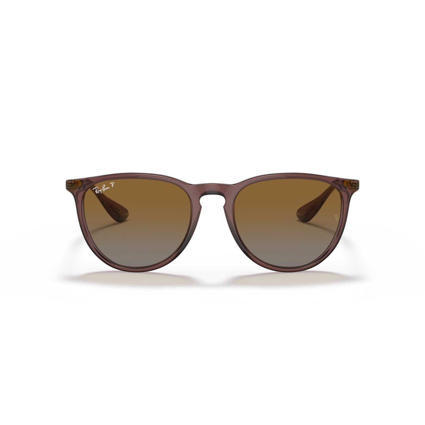 Ray-Ban Erika Classic Polarized Sunglasses - Polished Transparent Dark Brown Frame - Brown Lenses