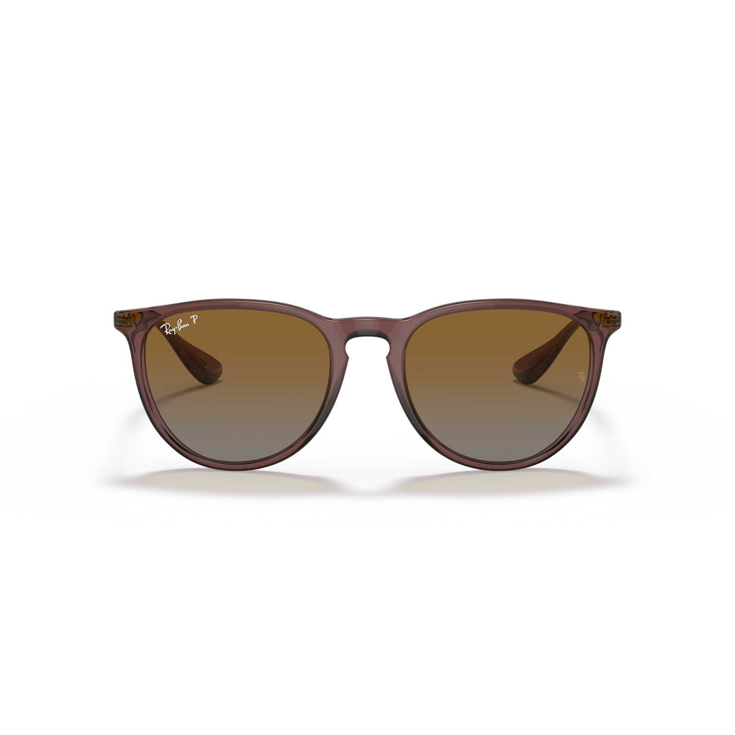 Ray-Ban Erika Classic Polarized Sunglasses - Polished Transparent Dark Brown Frame - Brown Lenses - BeachToBlvd