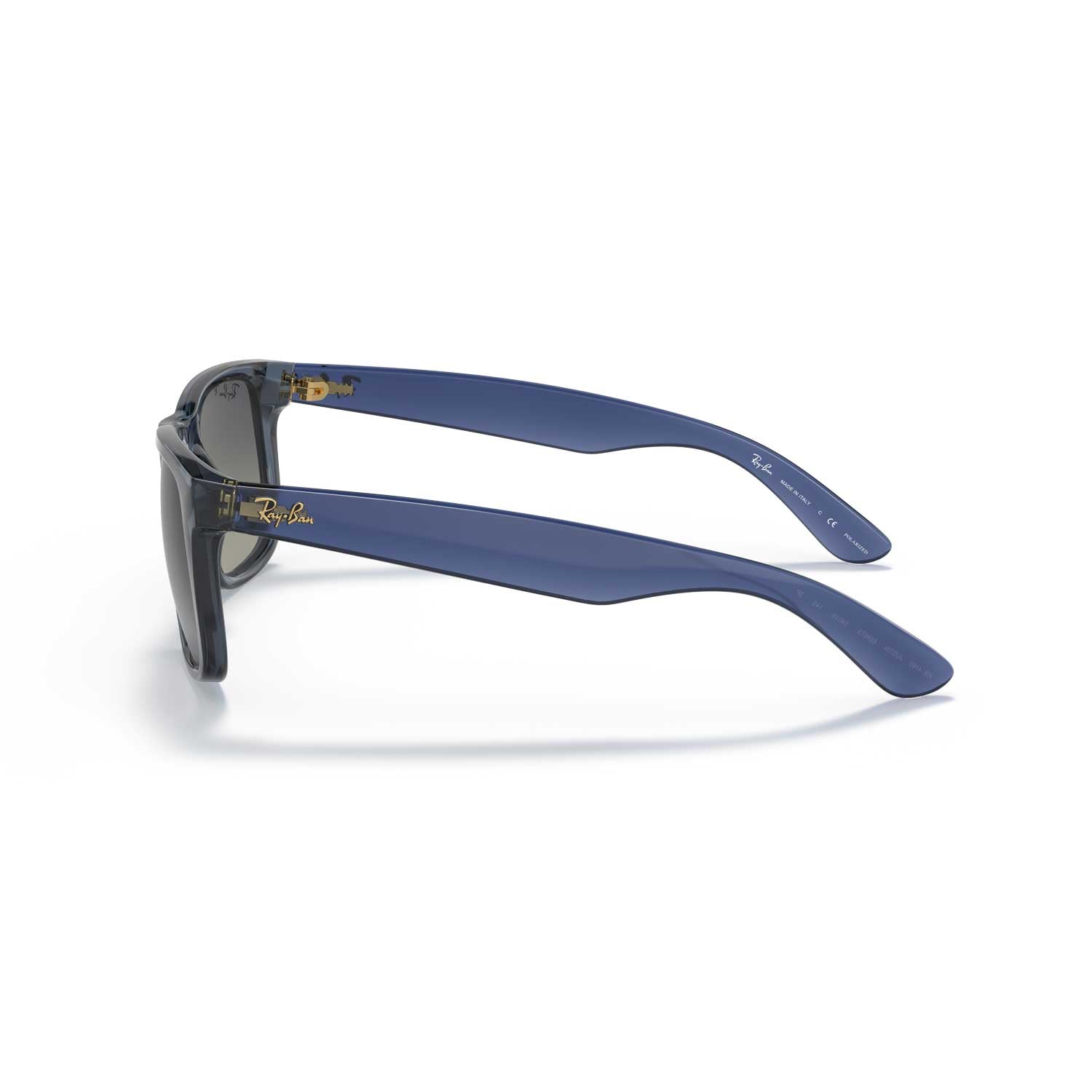 Ray-Ban Justin Polarized Sunglasses - Transparent Blue Frame \ Gray Lens - BeachToBlvd