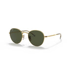 Ray-Ban David Round Sunglasses - Polished Gold Frame - Green Lenses - BeachToBlvd