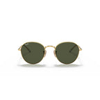 Ray-Ban David Round Sunglasses - Polished Gold Frame - Green Lenses - BeachToBlvd