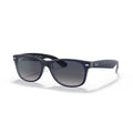 Ray-Ban New Wayfarer Classic Polarized Sunglasses - Matte Blue Frame / Blue Lenses - BeachToBlvd