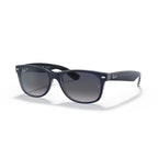 Ray-Ban New Wayfarer Classic Polarized Sunglasses - Matte Blue Frame / Blue Lenses - BeachToBlvd