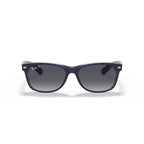 Ray-Ban New Wayfarer Classic Polarized Sunglasses - Matte Blue Frame / Blue Lenses - BeachToBlvd