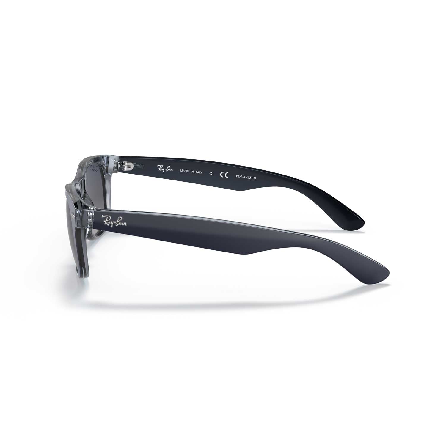 Ray-Ban New Wayfarer Classic Polarized Sunglasses - Matte Blue Frame / Blue Lenses - BeachToBlvd