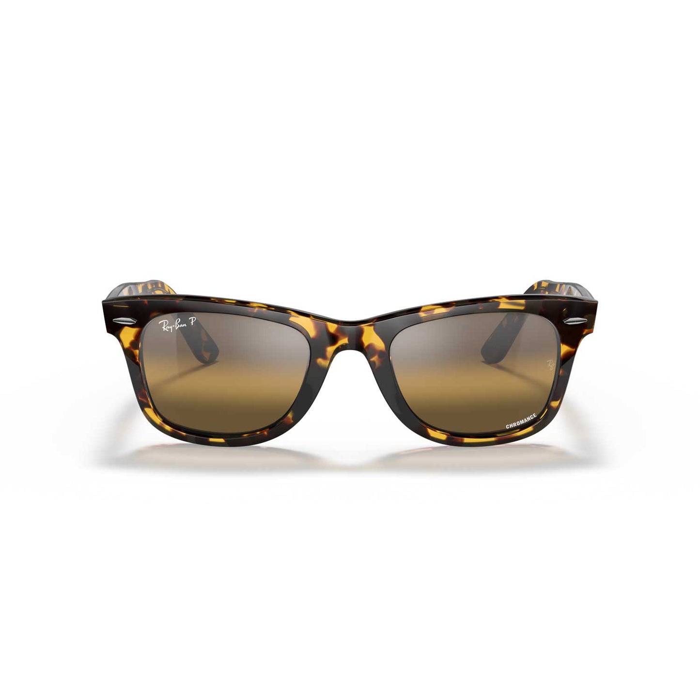 Ray-Ban Wayfarer Classic Chromance Polarized Sunglasses - Yellow Havana Frame - Brown Lenses
