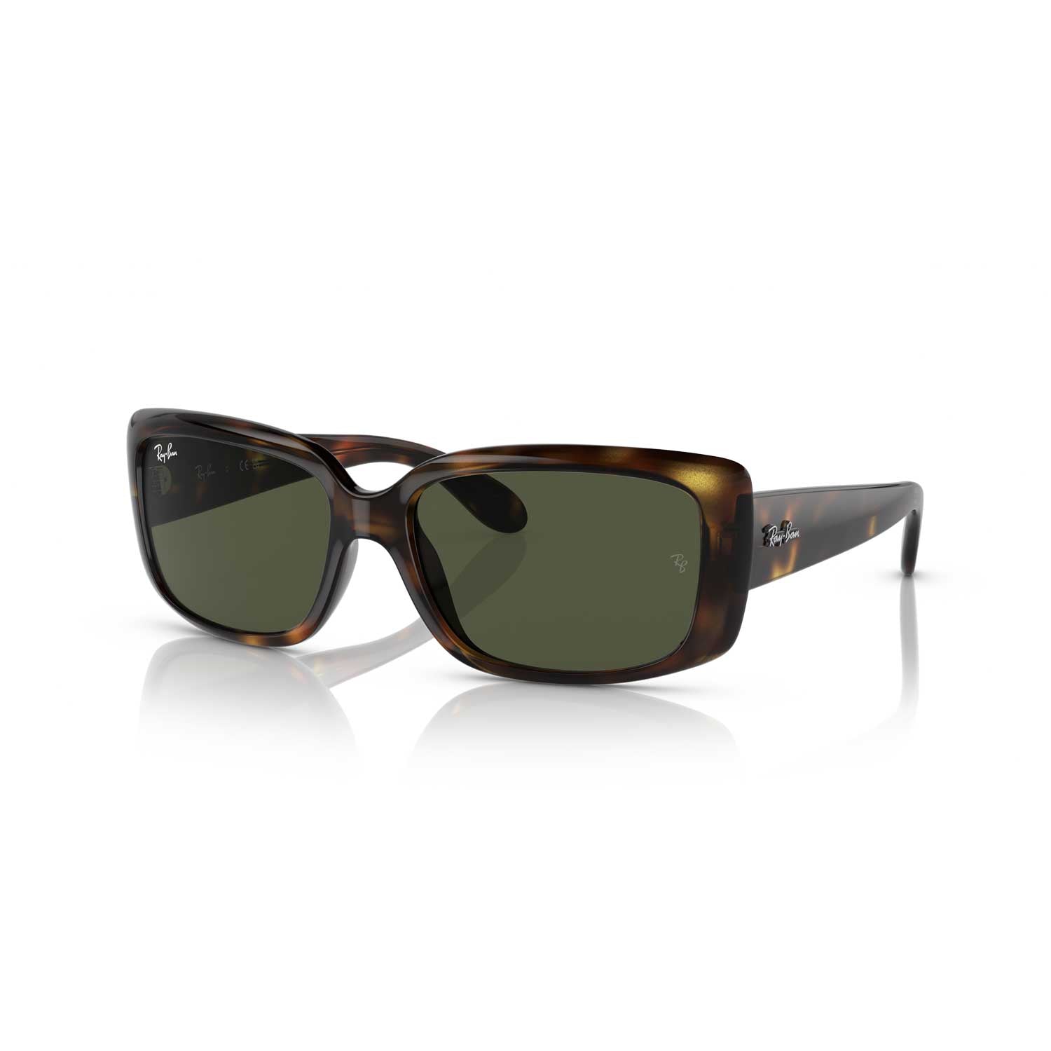 Ray-Ban RB4389 Sunglasses - Polished Havana Frame - Green Lenses - BeachToBlvd