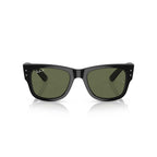 Ray-Ban Mega Wayfarer Polarized Sunglasses - Polished Black Frame - Green Lenses - BeachToBlvd