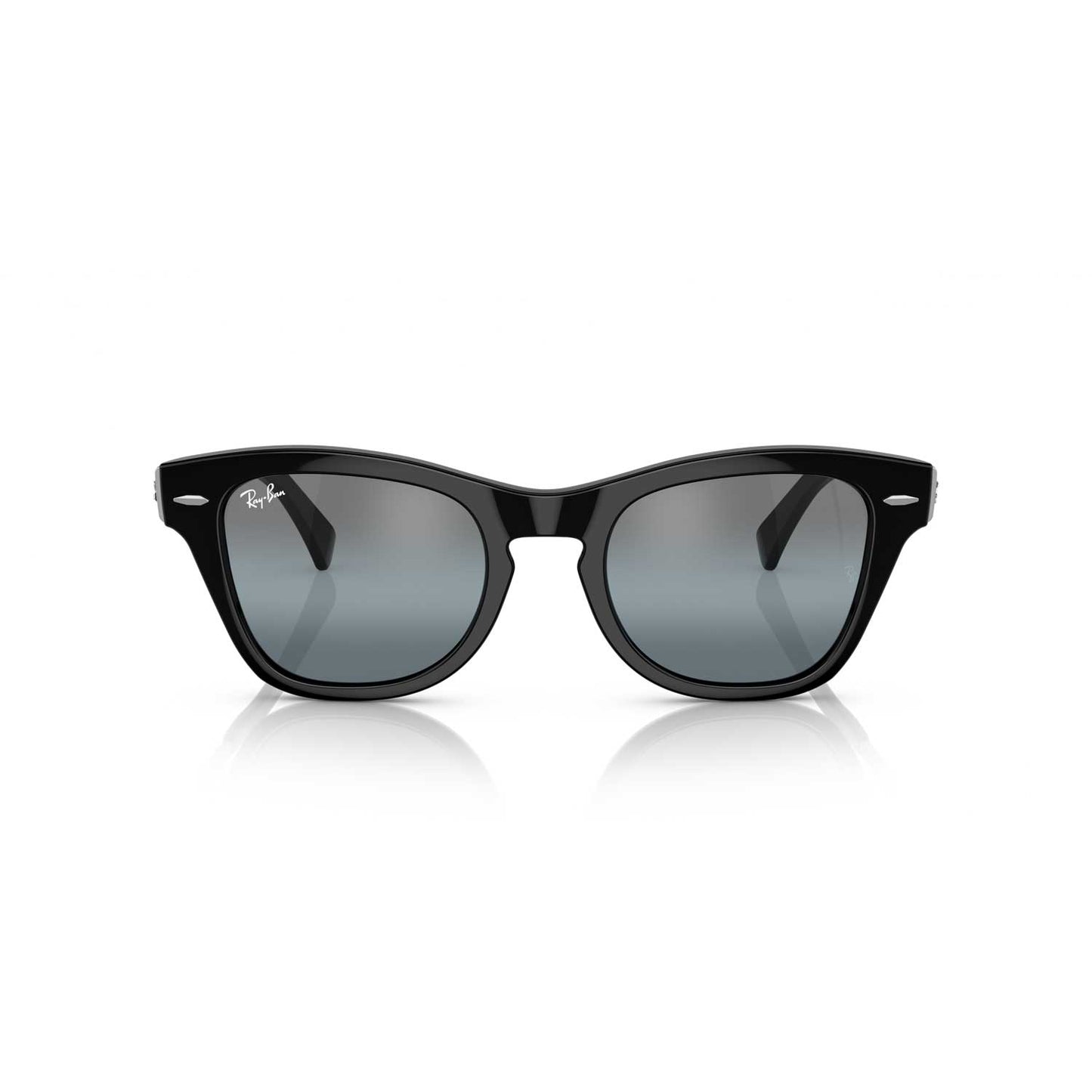 Ray-Ban 707 Aluminium Vintage Sunglasses - Polished Black Frame - Blue Lenses