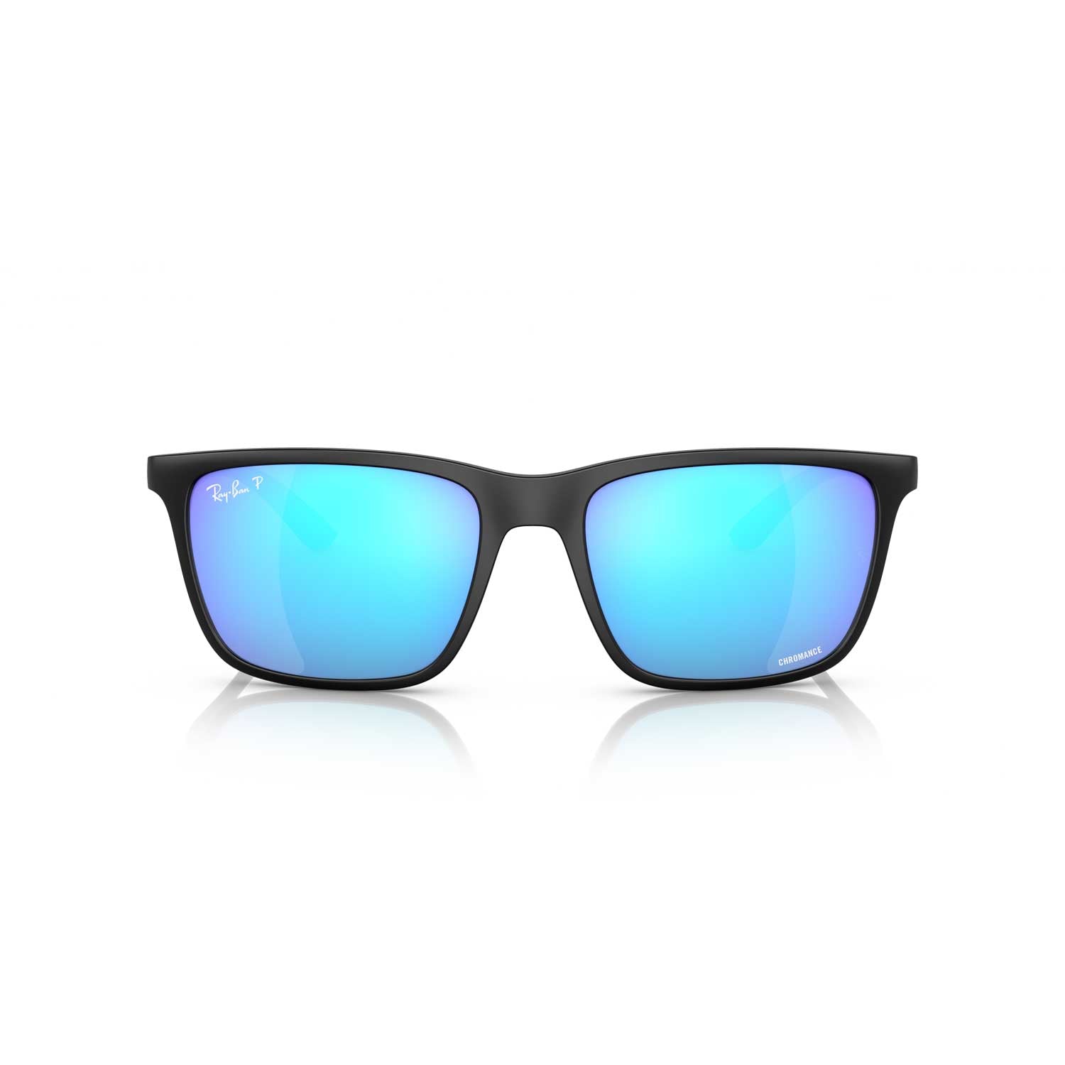 Ray-Ban RB4385 Polarized Sunglasses - Matte Black Frame - Blue Lenses - BeachToBlvd