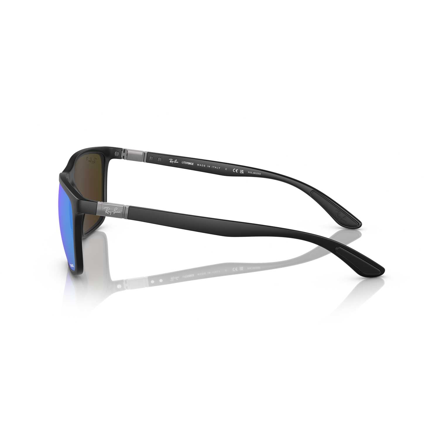 Ray-Ban RB4385 Polarized Sunglasses - Matte Black Frame - Blue Lenses - BeachToBlvd