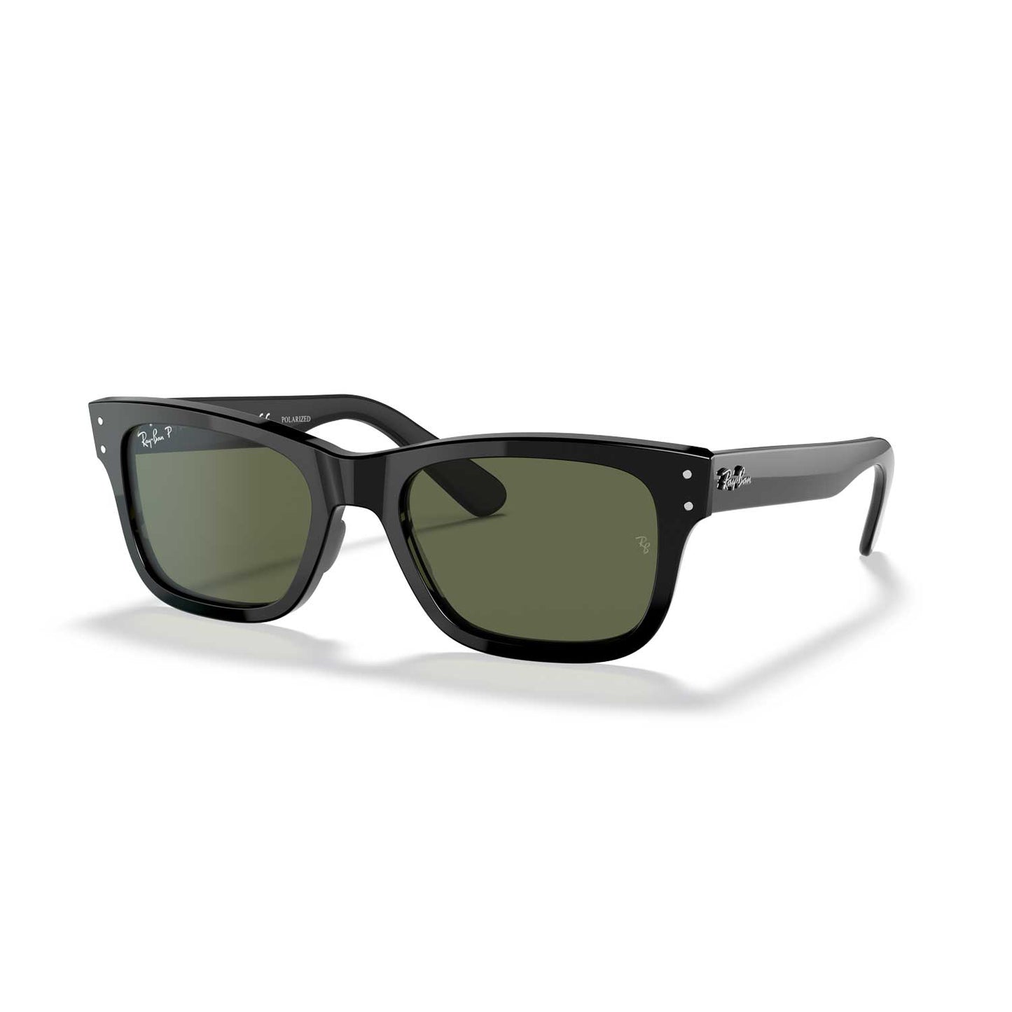 Ray-Ban Burbank Polarized 58 mm Sunglasses - Black Frame - Green Lenses