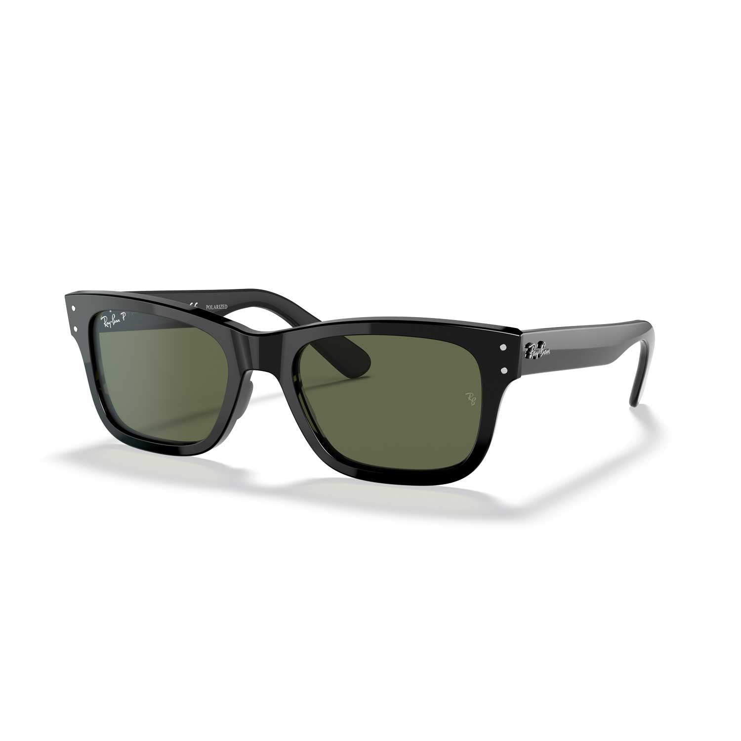 Ray-Ban Burbank Polarized 58 mm Sunglasses - Black Frame - Green Lenses - BeachToBlvd