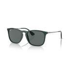Ray-Ban Chris Polarized Sunglasses - Polished Transparent Green Frame - Gray Lenses - BeachToBlvd