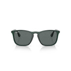 Ray-Ban Chris Polarized Sunglasses - Polished Transparent Green Frame - Gray Lenses - BeachToBlvd