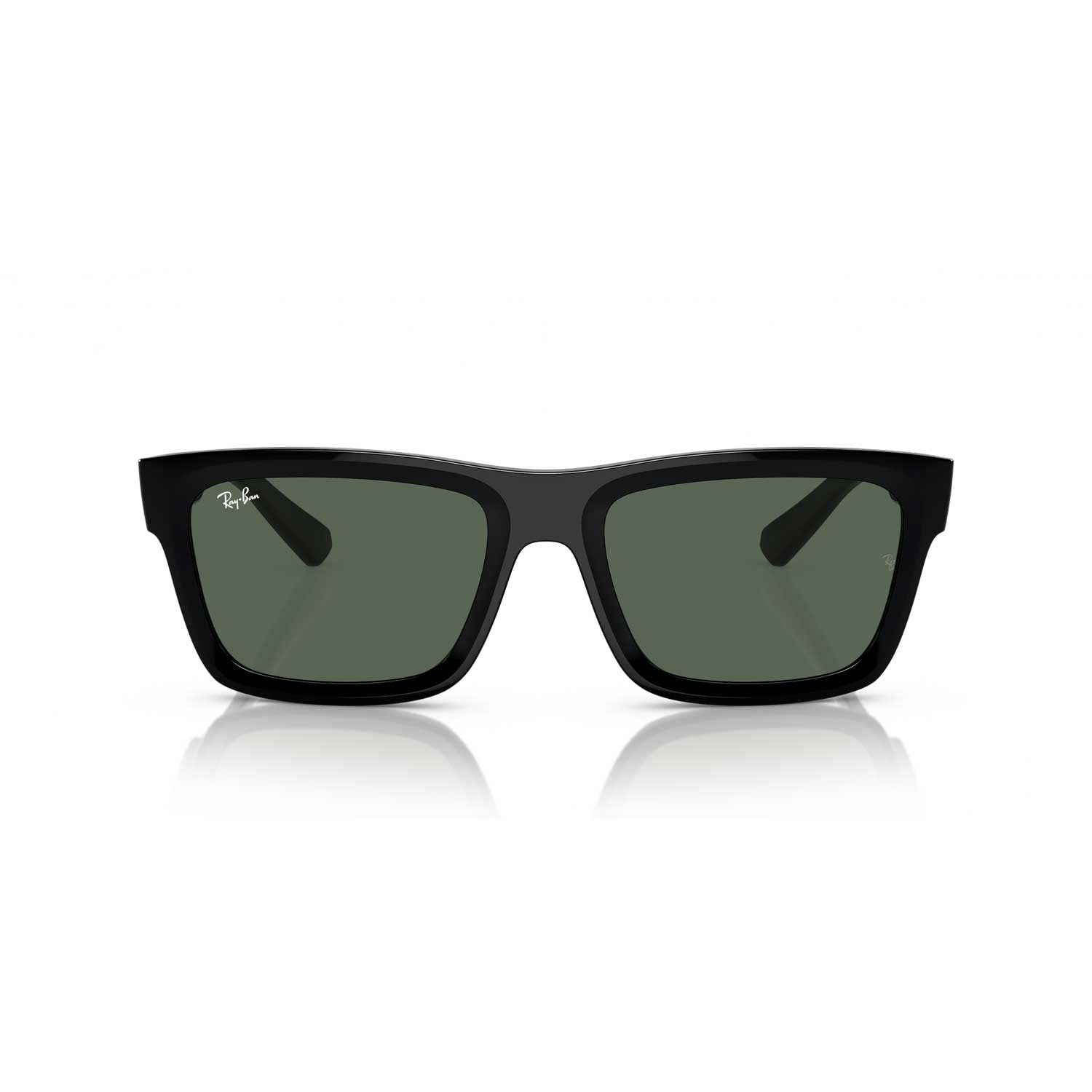 Ray-Ban Warren Bio Based Sunglasses - Polished Black Frame - Green Lenses - BeachToBlvd