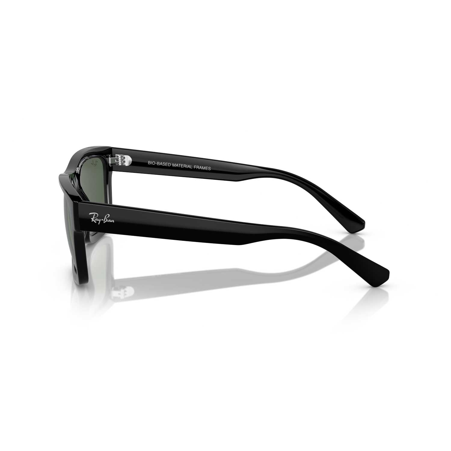 Ray-Ban Warren Bio Based Sunglasses - Polished Black Frame - Green Lenses - BeachToBlvd