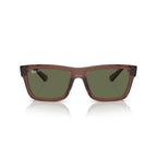 Ray-Ban Warren Bio Based Polarized Sunglasses - Polished Transparent Brown Frame - Green Lenses - BeachToBlvd