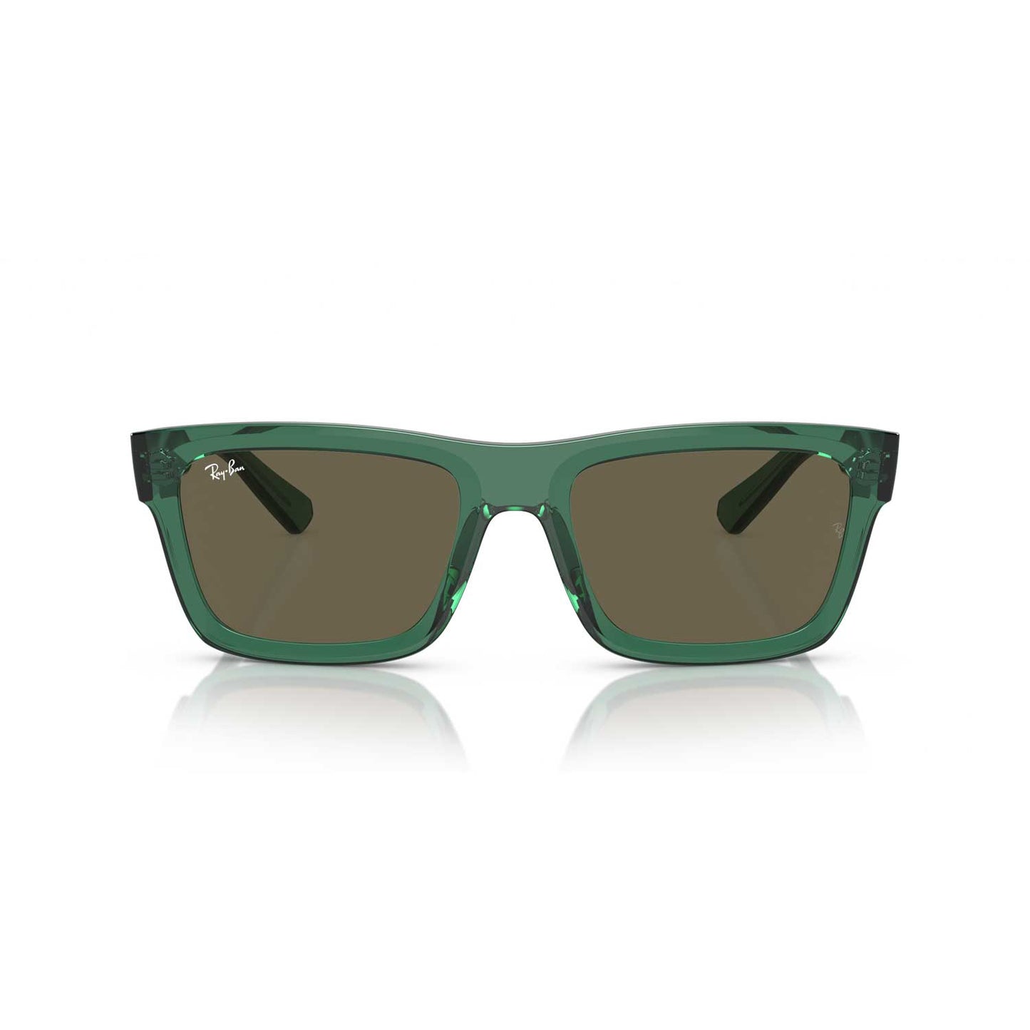 Ray-Ban Warren Bio Based Sunglasses - Polished Transparent Green Frame - Brown Lenses