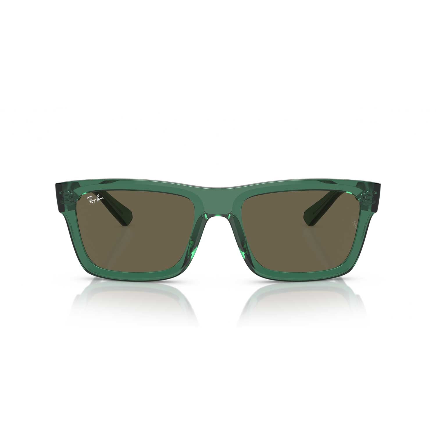 Ray-Ban Warren Bio Based Sunglasses - Polished Transparent Green Frame - Brown Lenses - BeachToBlvd