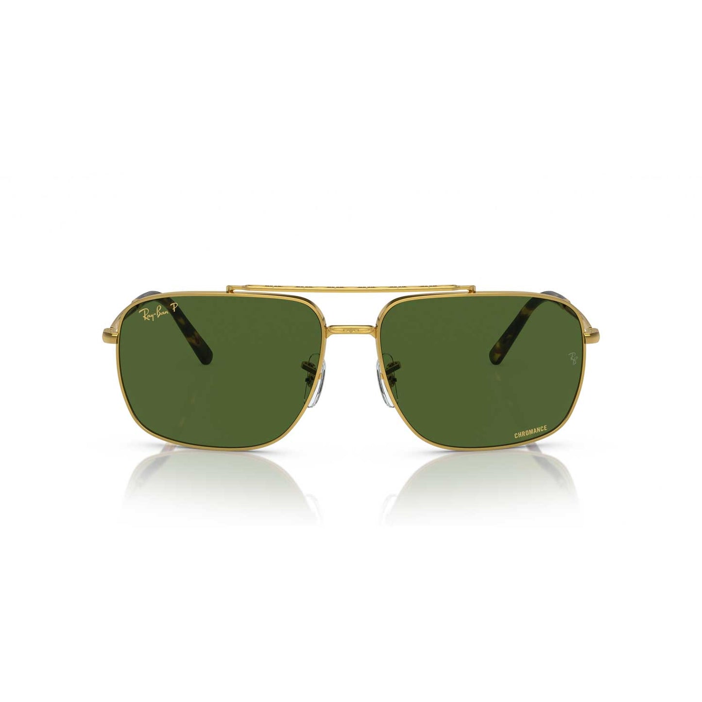 Ray-Ban RB3796 Polarized Chromance Sunglasses - Gold Frame / Dark Green Lens