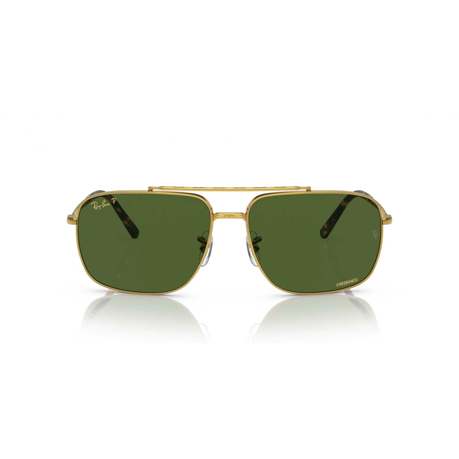 Ray-Ban RB3796 Polarized Chromance Sunglasses - Gold Frame / Dark Green Lens - BeachToBlvd