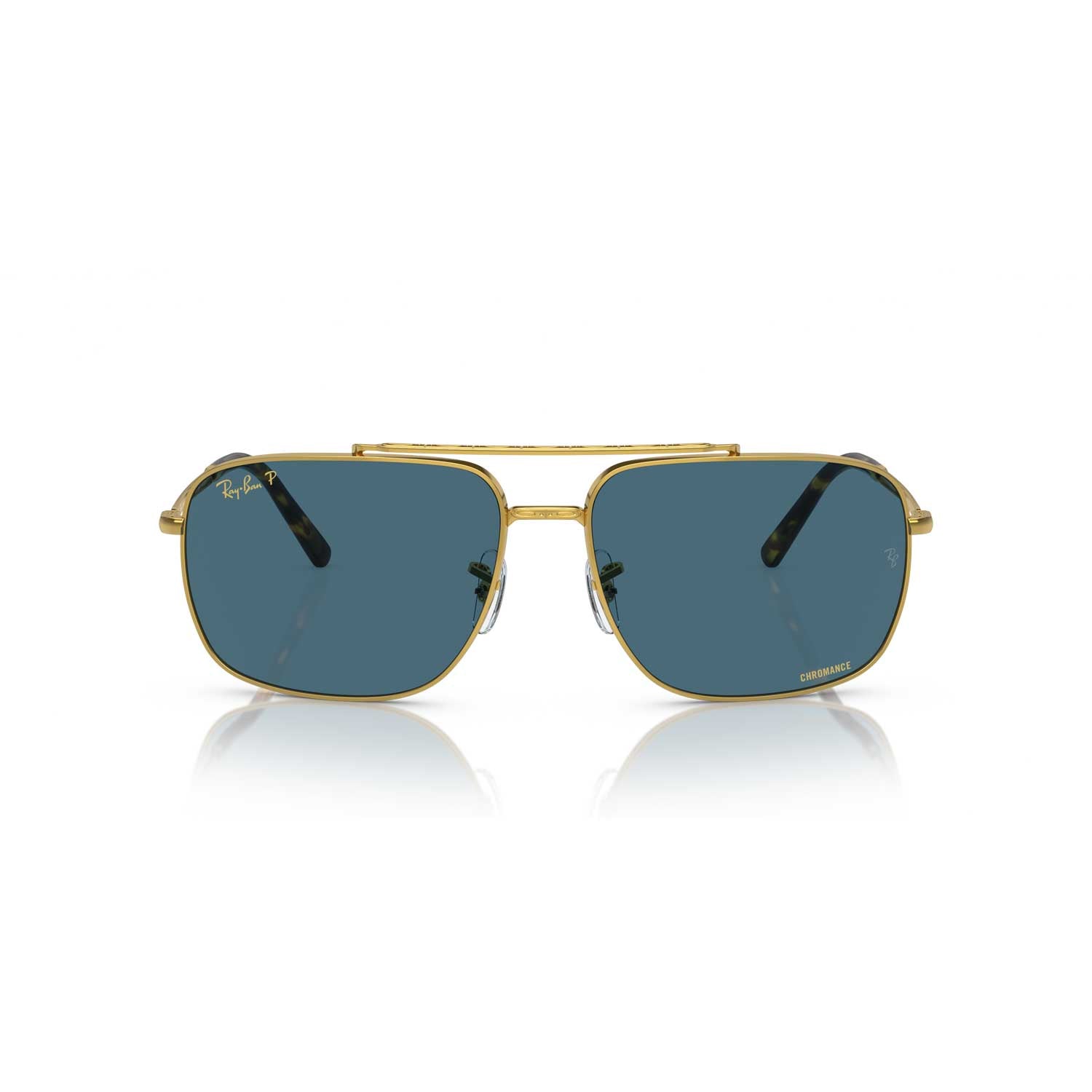 Ray-Ban RB3796 Polarized Chromance Sunglasses - Gold Frame - Blue Lens - BeachToBlvd