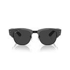 Ray-Ban Mega Clubmaster Polarized Sunglasses - Polished Grey on Black Frame - Black Lenses - BeachToBlvd