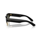 Ray-Ban Mega Clubmaster Sunglasses - Polished Black On Gold Frame - Green Lenses - BeachToBlvd